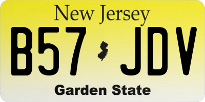 NJ license plate B57JDV