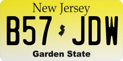 NJ license plate B57JDW