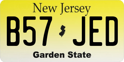 NJ license plate B57JED