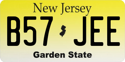 NJ license plate B57JEE