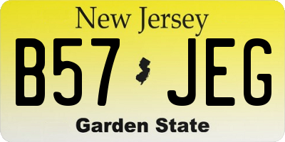 NJ license plate B57JEG