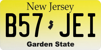 NJ license plate B57JEI