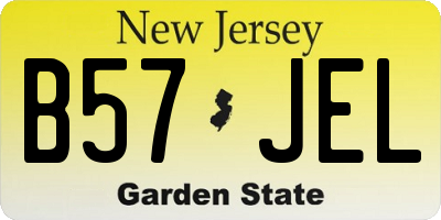 NJ license plate B57JEL