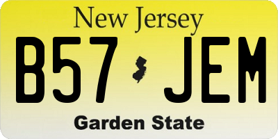 NJ license plate B57JEM
