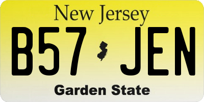 NJ license plate B57JEN