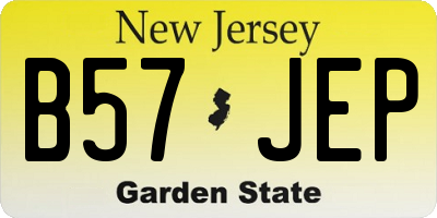 NJ license plate B57JEP