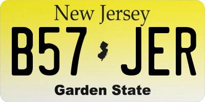NJ license plate B57JER