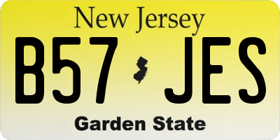NJ license plate B57JES