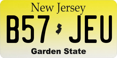 NJ license plate B57JEU