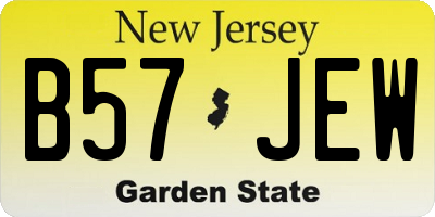 NJ license plate B57JEW