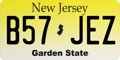 NJ license plate B57JEZ