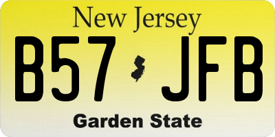 NJ license plate B57JFB