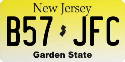 NJ license plate B57JFC