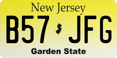 NJ license plate B57JFG