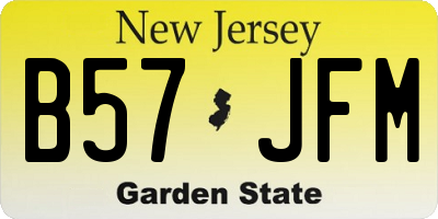 NJ license plate B57JFM