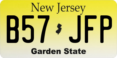 NJ license plate B57JFP