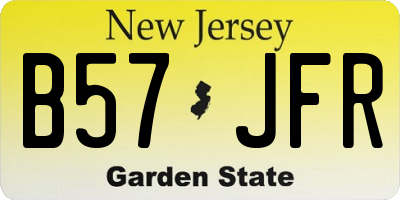 NJ license plate B57JFR