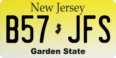 NJ license plate B57JFS