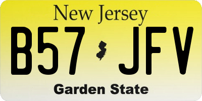 NJ license plate B57JFV