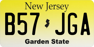 NJ license plate B57JGA