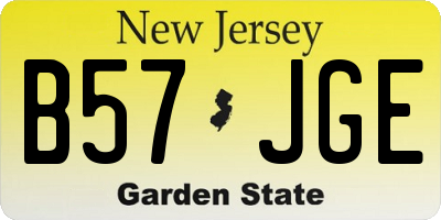 NJ license plate B57JGE