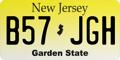 NJ license plate B57JGH