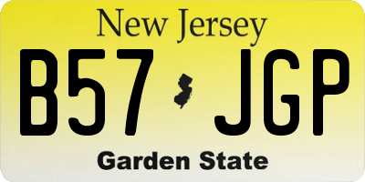 NJ license plate B57JGP
