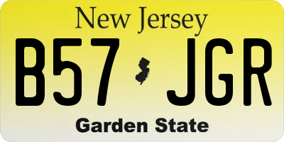 NJ license plate B57JGR