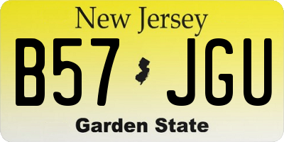 NJ license plate B57JGU
