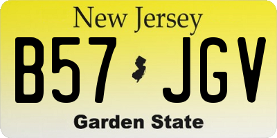 NJ license plate B57JGV