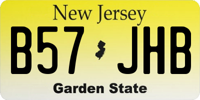 NJ license plate B57JHB