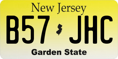 NJ license plate B57JHC