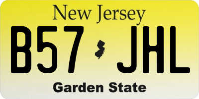 NJ license plate B57JHL