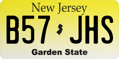 NJ license plate B57JHS