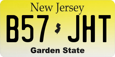 NJ license plate B57JHT
