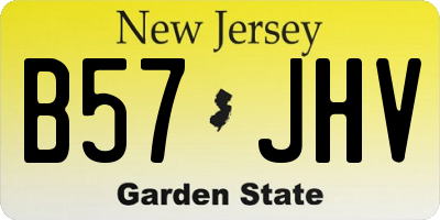 NJ license plate B57JHV