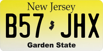 NJ license plate B57JHX