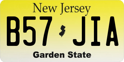 NJ license plate B57JIA