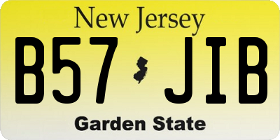 NJ license plate B57JIB