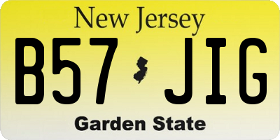 NJ license plate B57JIG
