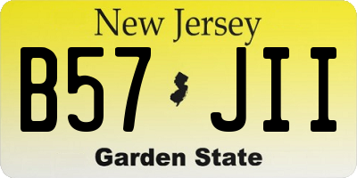 NJ license plate B57JII