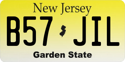 NJ license plate B57JIL