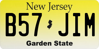 NJ license plate B57JIM