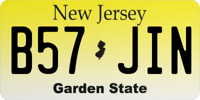 NJ license plate B57JIN