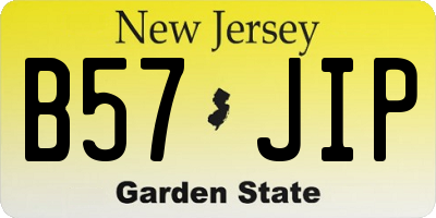 NJ license plate B57JIP