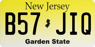 NJ license plate B57JIQ