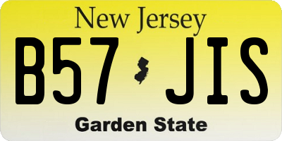 NJ license plate B57JIS