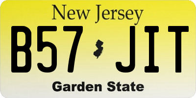 NJ license plate B57JIT