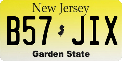 NJ license plate B57JIX