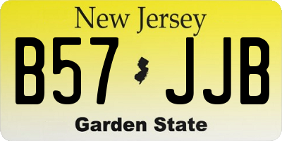 NJ license plate B57JJB